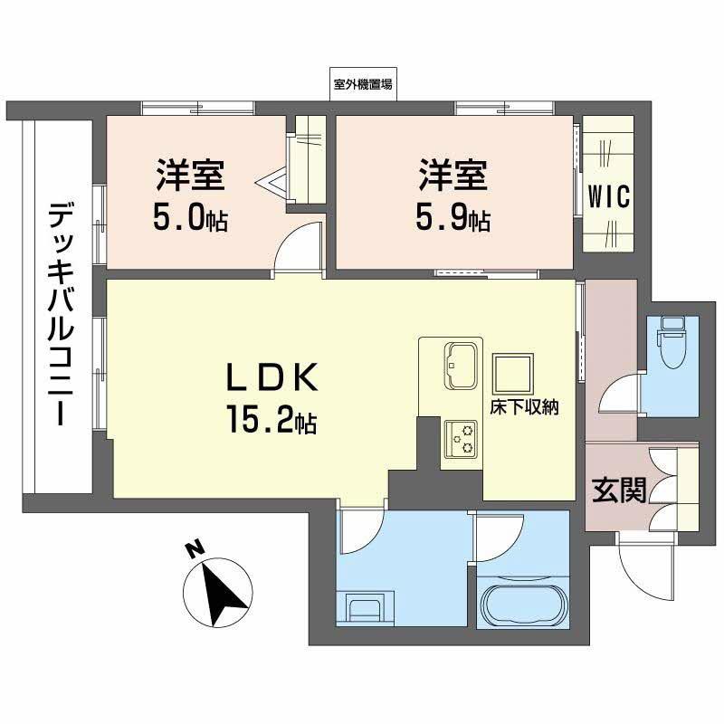 シャーメゾン みずの森(2LDK/1階)の間取り写真