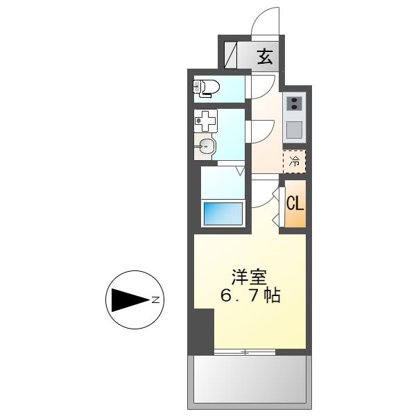 S-RESIDENCE志賀本通DEARLY(1K/11階)の間取り写真