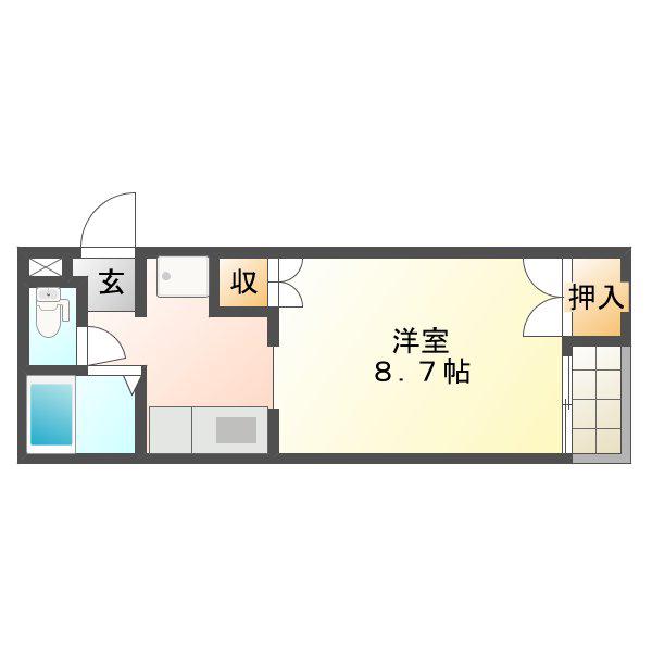 サンシャイン白江(1K/1階)の間取り写真