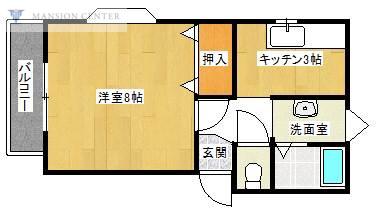 キャッスルたんぽぽ(1K/2階)の間取り写真