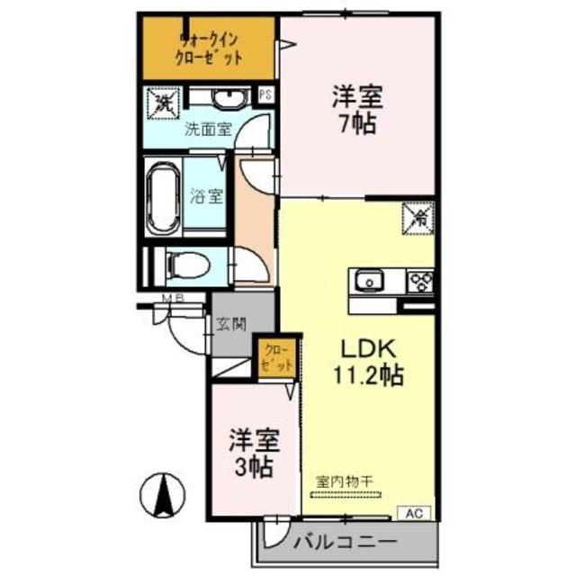 ラ ルーチェ天美我堂(2LDK/3階)の間取り写真