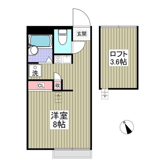 リブレス小山喜沢(ワンルーム/1階)の間取り写真