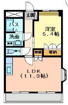 フローリスト サヤカ(1LDK/2階)の間取り写真