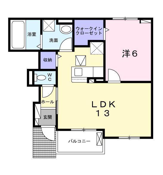 エトワール寺田I(1LDK/1階)の間取り写真