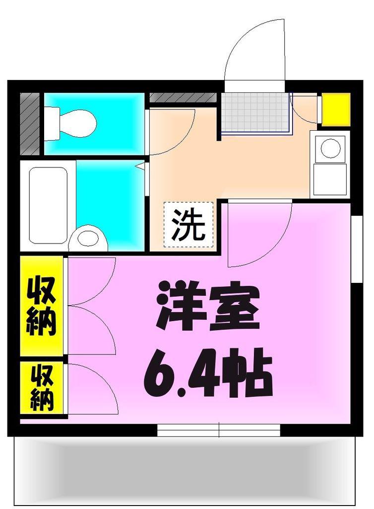 ツーエイト(1K/2階)の間取り写真