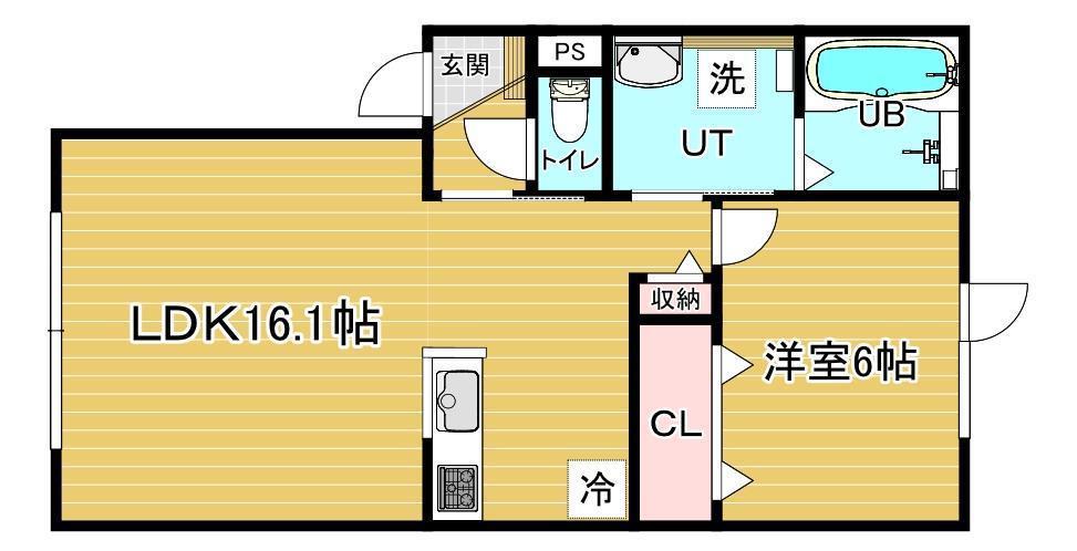 TSUMUGI(1LDK/2階)の間取り写真