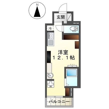 宇都宮市東宿郷 マンション工事(ワンルーム/8階)の間取り写真