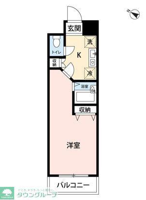 エスペランサK2(1K/7階)の間取り写真