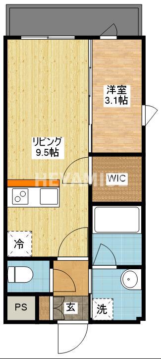 ヴィオラ矢上弐番館(1LDK/3階)の間取り写真