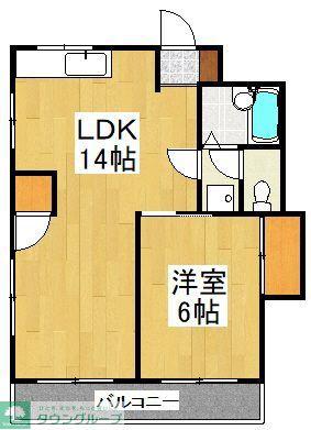 双葉ハイツI(1LDK/2階)の間取り写真
