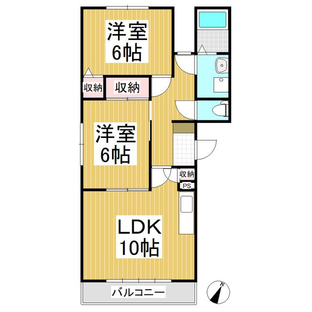 グレースハイツI(2LDK/1階)の間取り写真