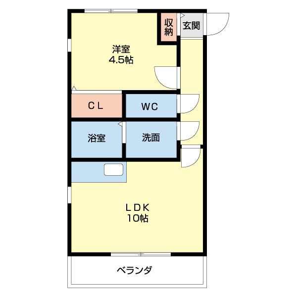 エンドルフィン(1LDK/1階)の間取り写真