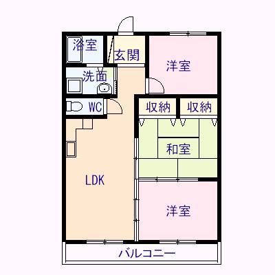 チェリーハイツ(3DK/2階)の間取り写真