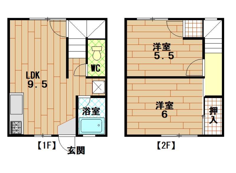 フジマンションC棟(2LDK/1階)の間取り写真