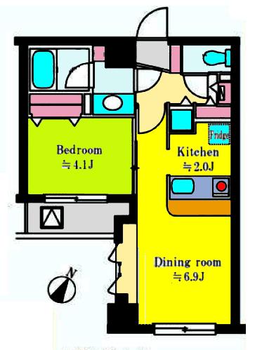 東急ドエルアルス横浜元町(1LDK/2階)の間取り写真