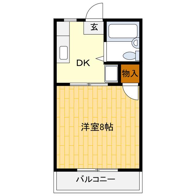 えいすうヒルズ(1DK/2階)の間取り写真