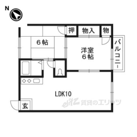 フォーブル大江(2LDK/1階)の間取り写真