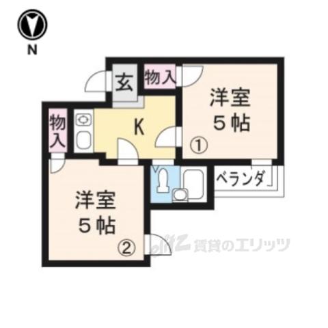 アメニティー京都一番館(2K/3階)の間取り写真