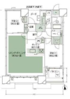 DEUX TOURE イースト(2LDK/21階)の間取り写真