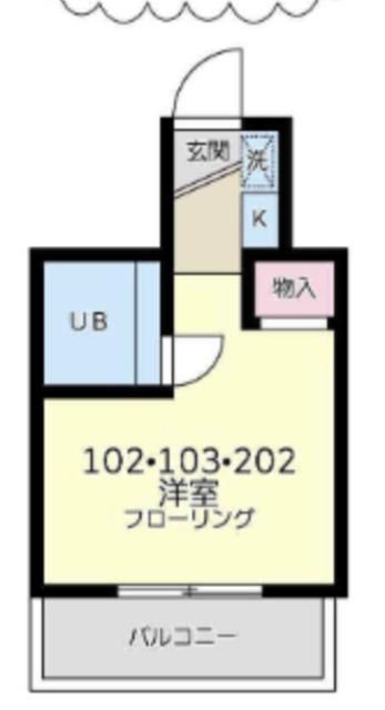 桜ヶ丘ハイライズ(ワンルーム/2階)の間取り写真