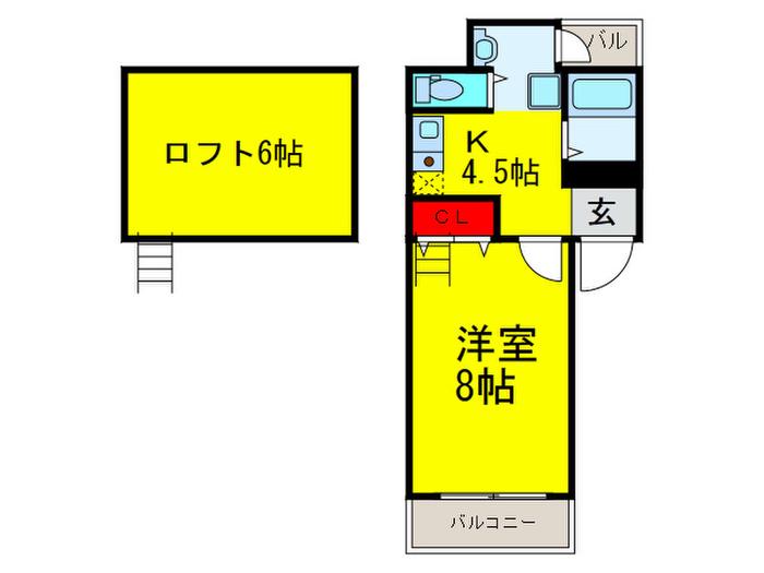 エヌエムシス(1K/4階)の間取り写真