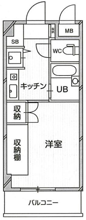 TS GARDEN 都筑ふれあいの丘(1K/7階)の間取り写真