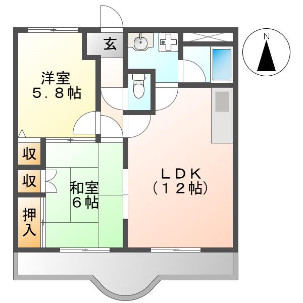 コンフォース(2LDK/1階)の間取り写真