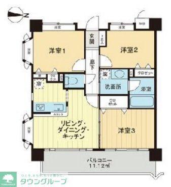 レクセルガーデン南古谷(3LDK/4階)の間取り写真