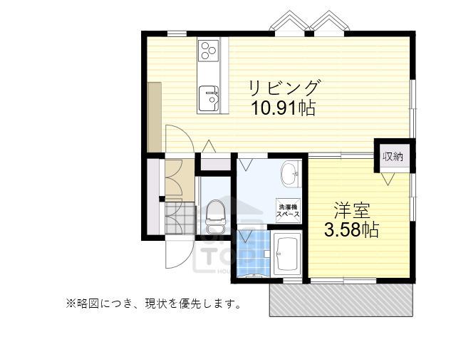 LOHAUS豊中稲津町(1LDK/3階)の間取り写真
