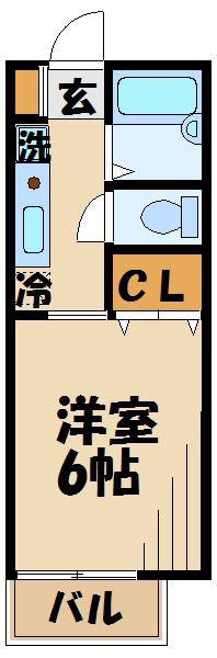 ドルフ北烏山(1K/1階)の間取り写真
