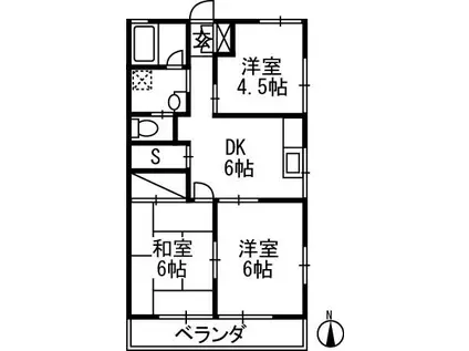 亀井ハイツ(3DK/2階)の間取り写真