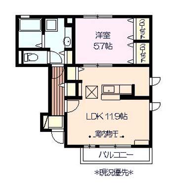 グレイシア(1LDK/1階)の間取り写真