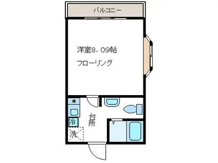 キャップストーン藤川(1K/2階)の間取り写真