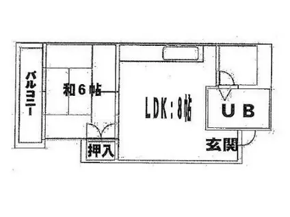 第一ハイツ細江(1LDK/4階)の間取り写真