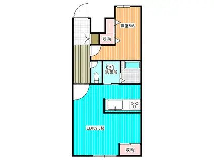 ドゥオ 十和田宅建メイト(1LDK/2階)の間取り写真