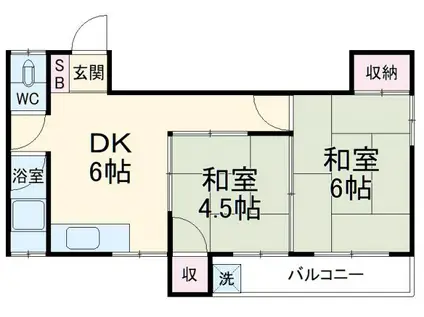 豊千マンション(2DK/2階)の間取り写真