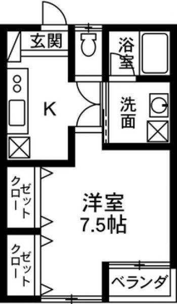マイルームYAMAZAKI(1K/1階)の間取り写真
