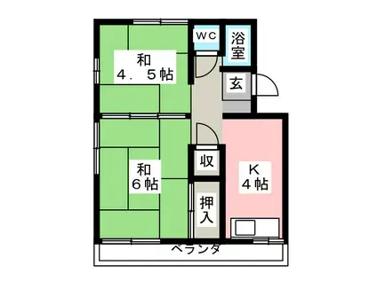 神戸アパート(2K/2階)の間取り写真