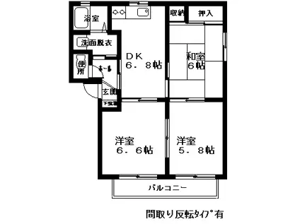 シャーメゾン藤巻A(3DK/1階)の間取り写真