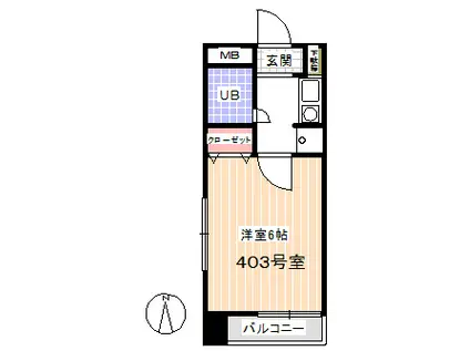 メゾン須永(1K/4階)の間取り写真