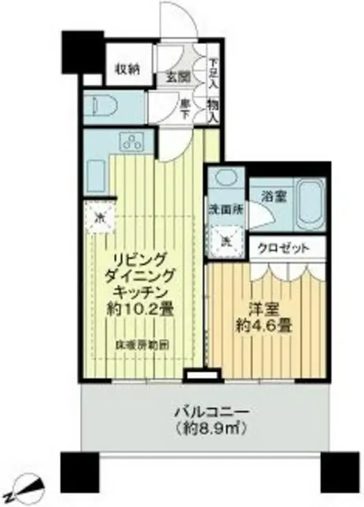 アウルタワー 9階階 間取り