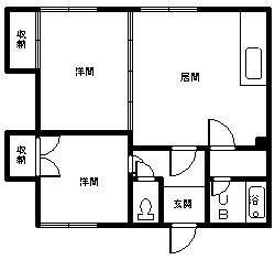 さわやかマンション(2LDK/2階)の間取り写真