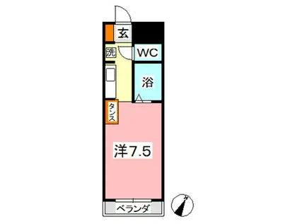 フォーバス I(ワンルーム/3階)の間取り写真