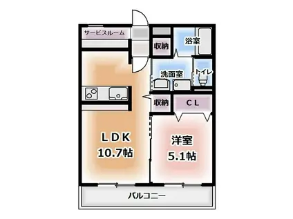 レジデンス八竜(1SLDK/1階)の間取り写真