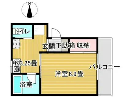 PEACH.B(1K/1階)の間取り写真