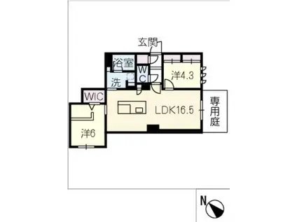 SHAMAISON MATSUSAKACASTLE(2LDK/1階)の間取り写真