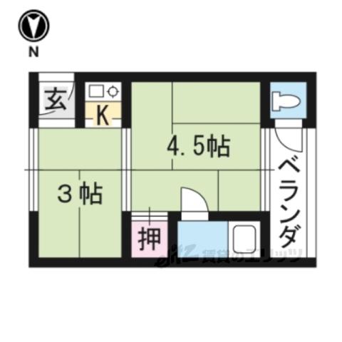 ヒサマツ荘(2K/2階)の間取り写真