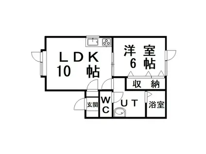 NOZOMI(1LDK/2階)の間取り写真