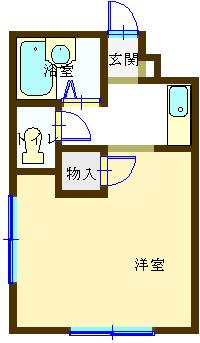 冨士見ハイツ(1K/2階)の間取り写真