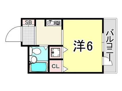 プレステージI(ワンルーム/4階)の間取り写真